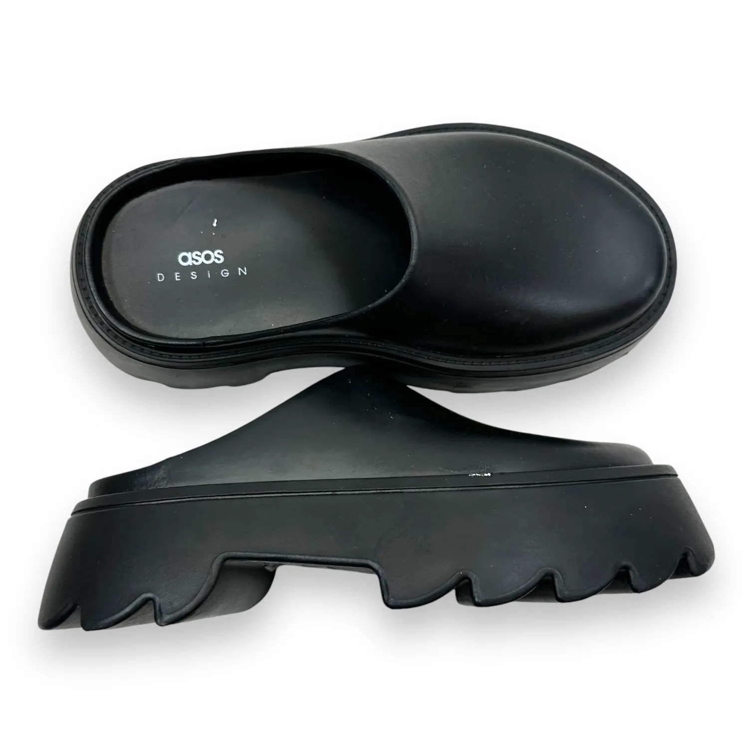 Shoes Flats By Asos In Black, Size: 8 Flat Ankle Sandals