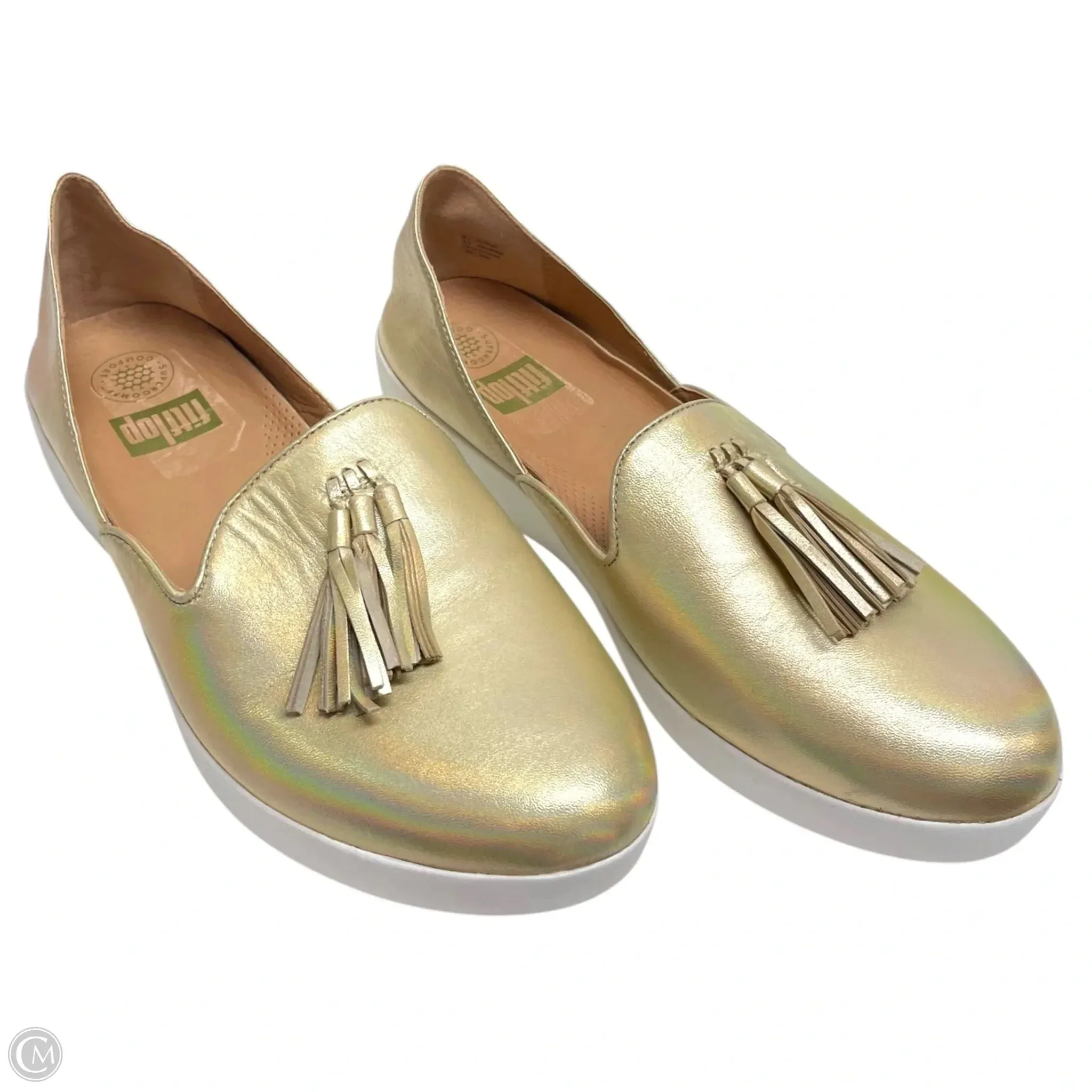 Massimo Dutti Casual Shoes Shoes Flats By Fitflop In Gold, Size: 9