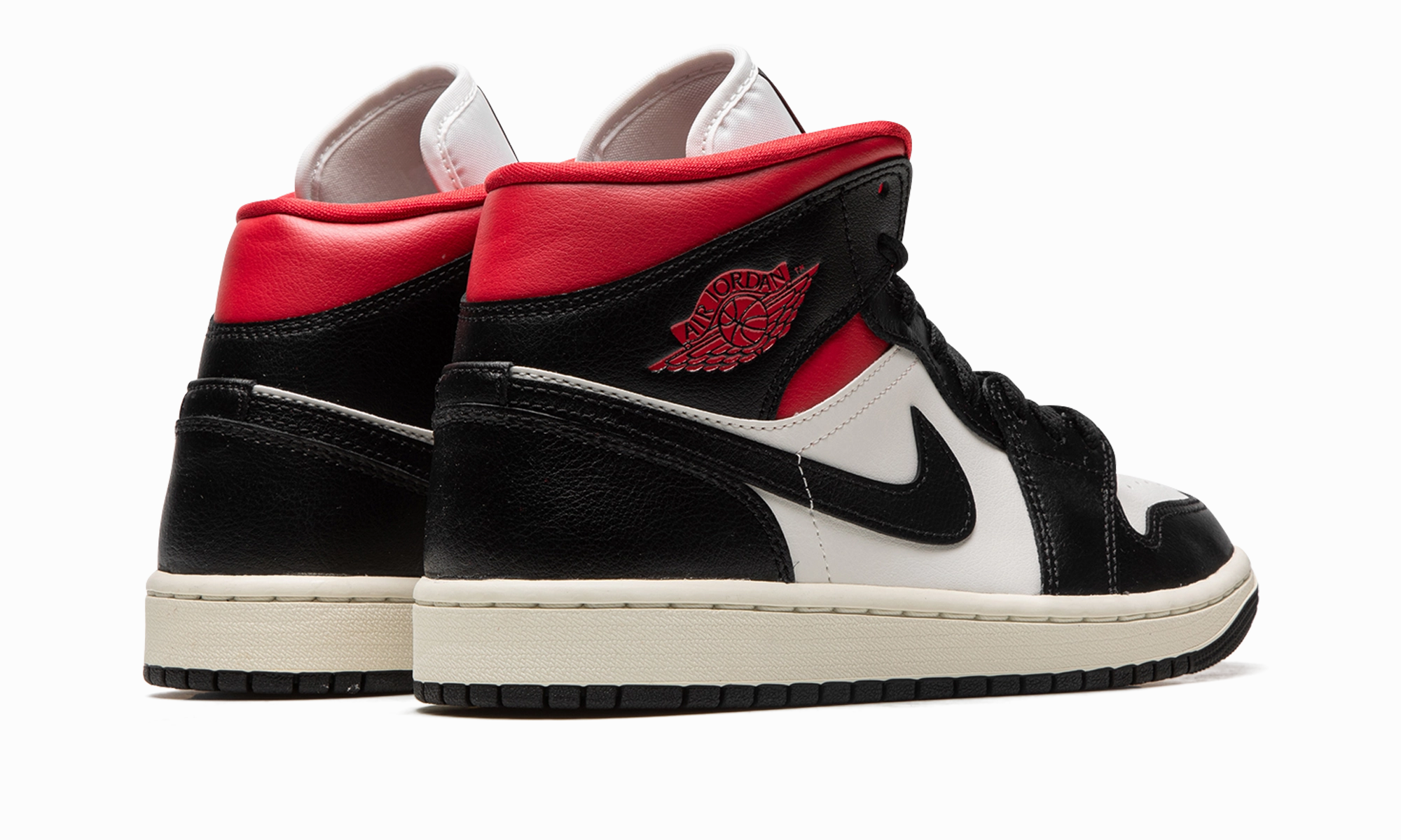 AIR JORDAN 1 MID WMNS "Black / Gym Red / Sail" Originals Ozweego Celox Casual Shoes