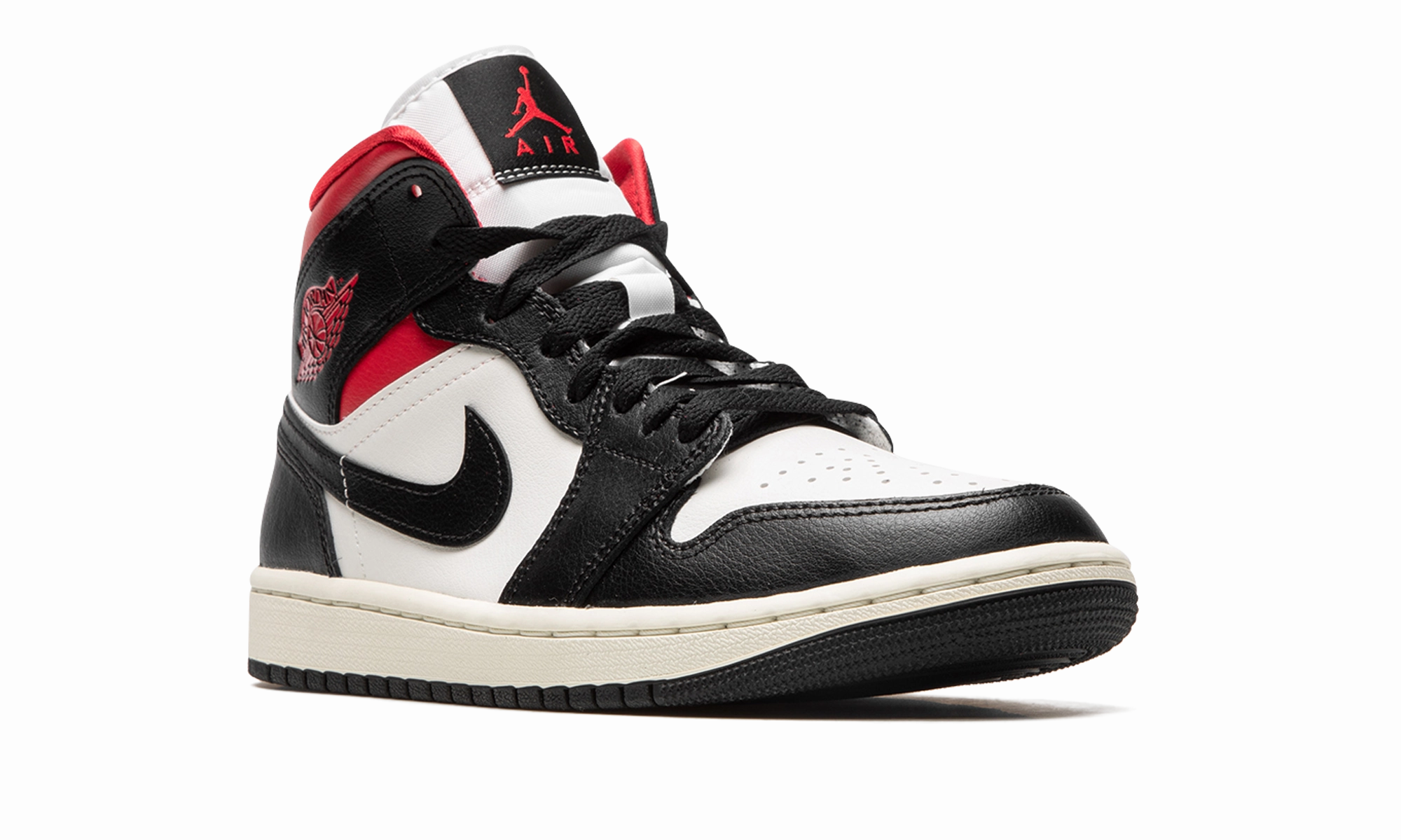 Tennis Shoes For Casual Wear AIR JORDAN 1 MID WMNS "Black / Gym Red / Sail"