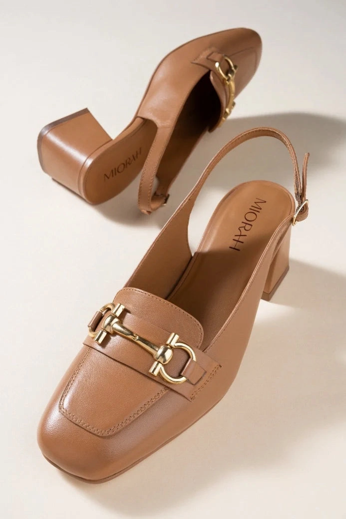 Allure Leather Sling Back Heels Chelsea Boots High Heel