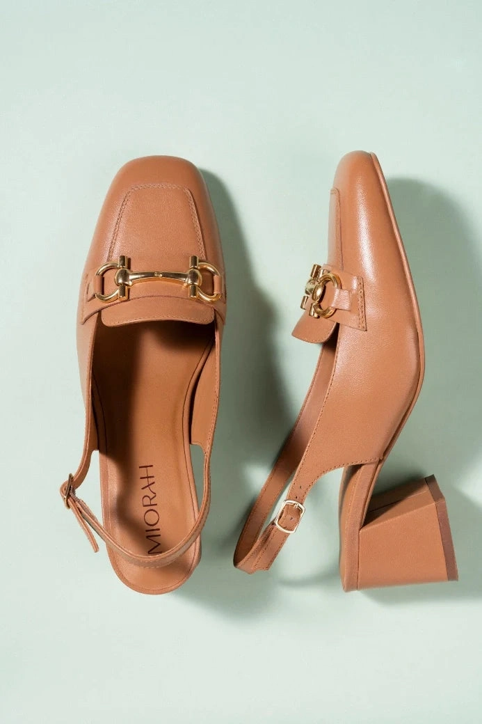 Allure Leather Sling Back Heels High Heel Pants