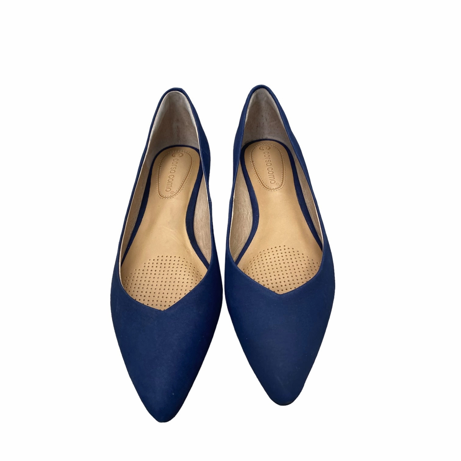 Navy Shoes Flats Corso Como, Size 6 Flat Closed Toe Dress Shoes