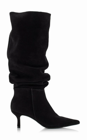 Jordi Suede Slouch Boot In Black Great Work Boots