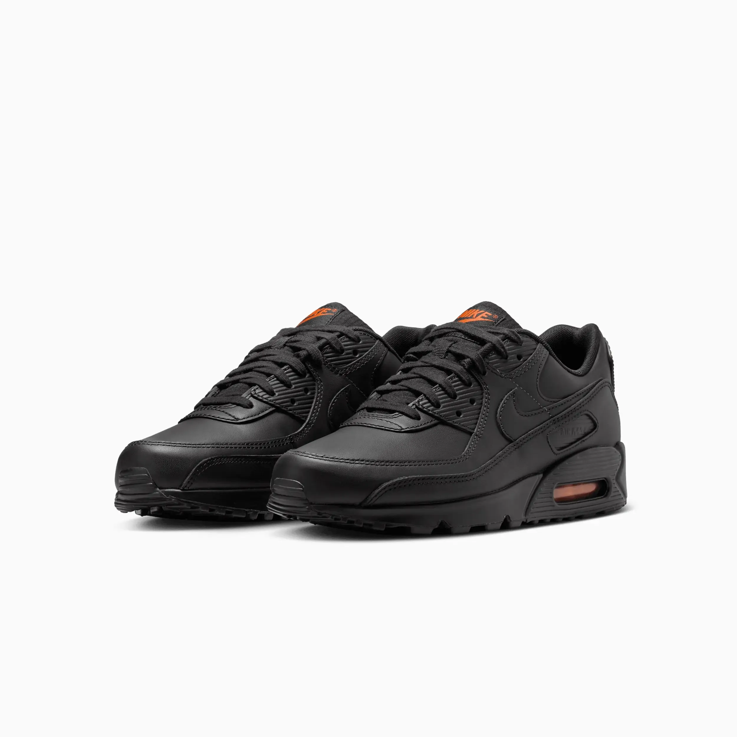 Nike No Lace Shoes Men's Air Max 90 "Black Safety Orange"