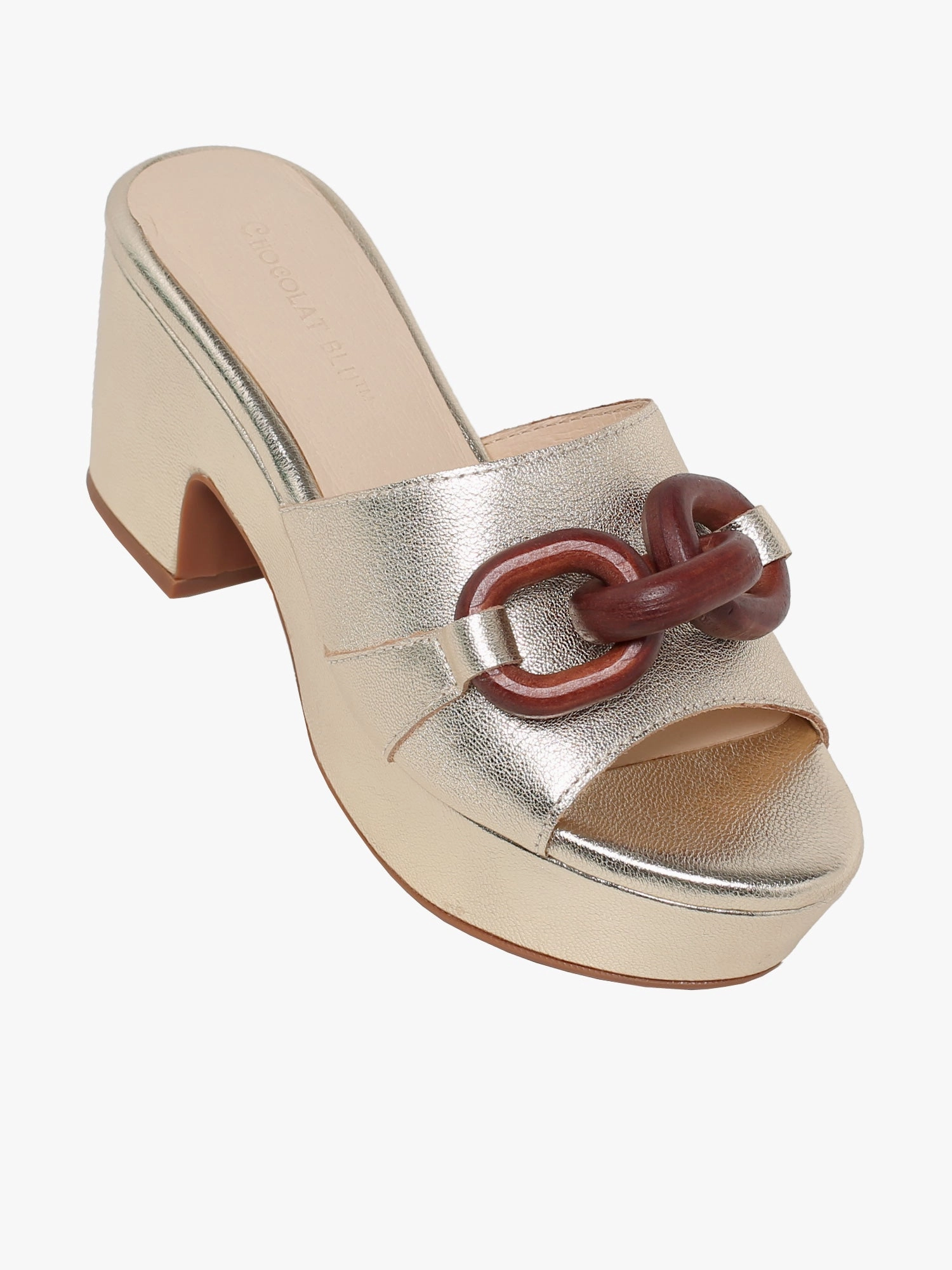 Grecia Lt Gold Leather Steel Toe Business Casual Shoes