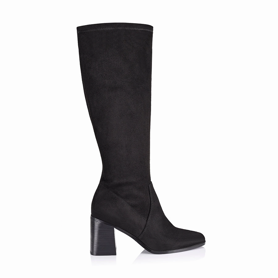 Linden Knee High Boots - Black Micro All Weather Boots