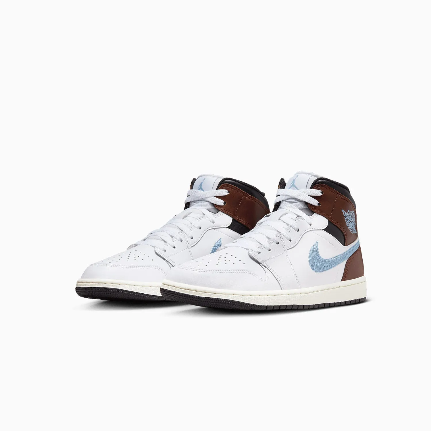 Men's Air Jordan 1 Mid SE "Brown Blue Grey" Hip Hop Dance Sneakers