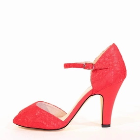 High Heel Boots Leather Lulu Lace Heels