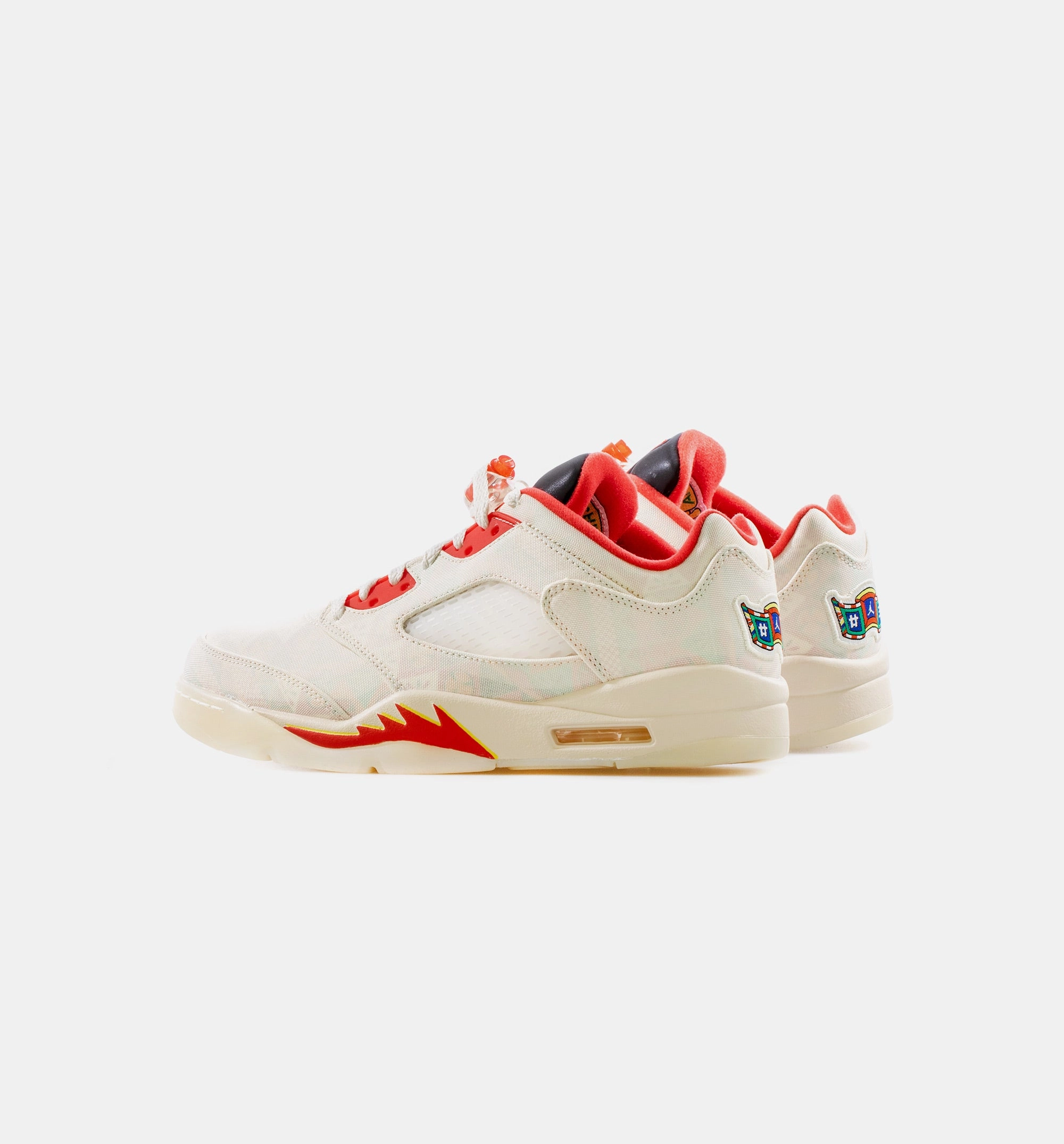 Air Jordan Retro 5 Low Chinese New Year Mens Lifestyle Shoe - Sail/Red Armani Sneakers