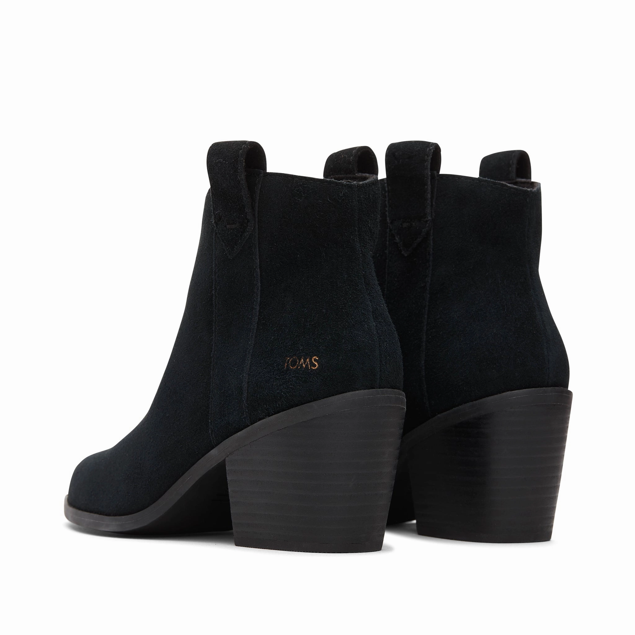 Constance Black Suede Heeled Boot Comfortable Rain Boots