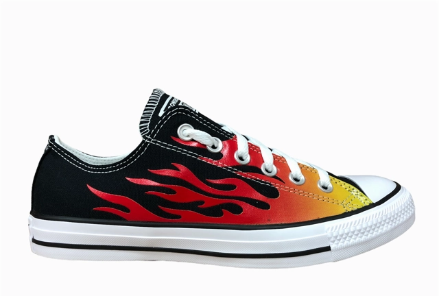 Best Nursing Sneakers Converse All Star Chuck Taylor Ctas OX Uomo Tela 166259C | Sneakers fiamme nera