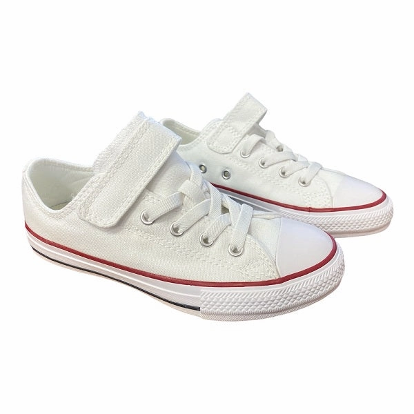 Football Sneakers Converse scarpa sneakers da ragazzi con elastico e velcro Chuck Taylor All Star 372882C bianco