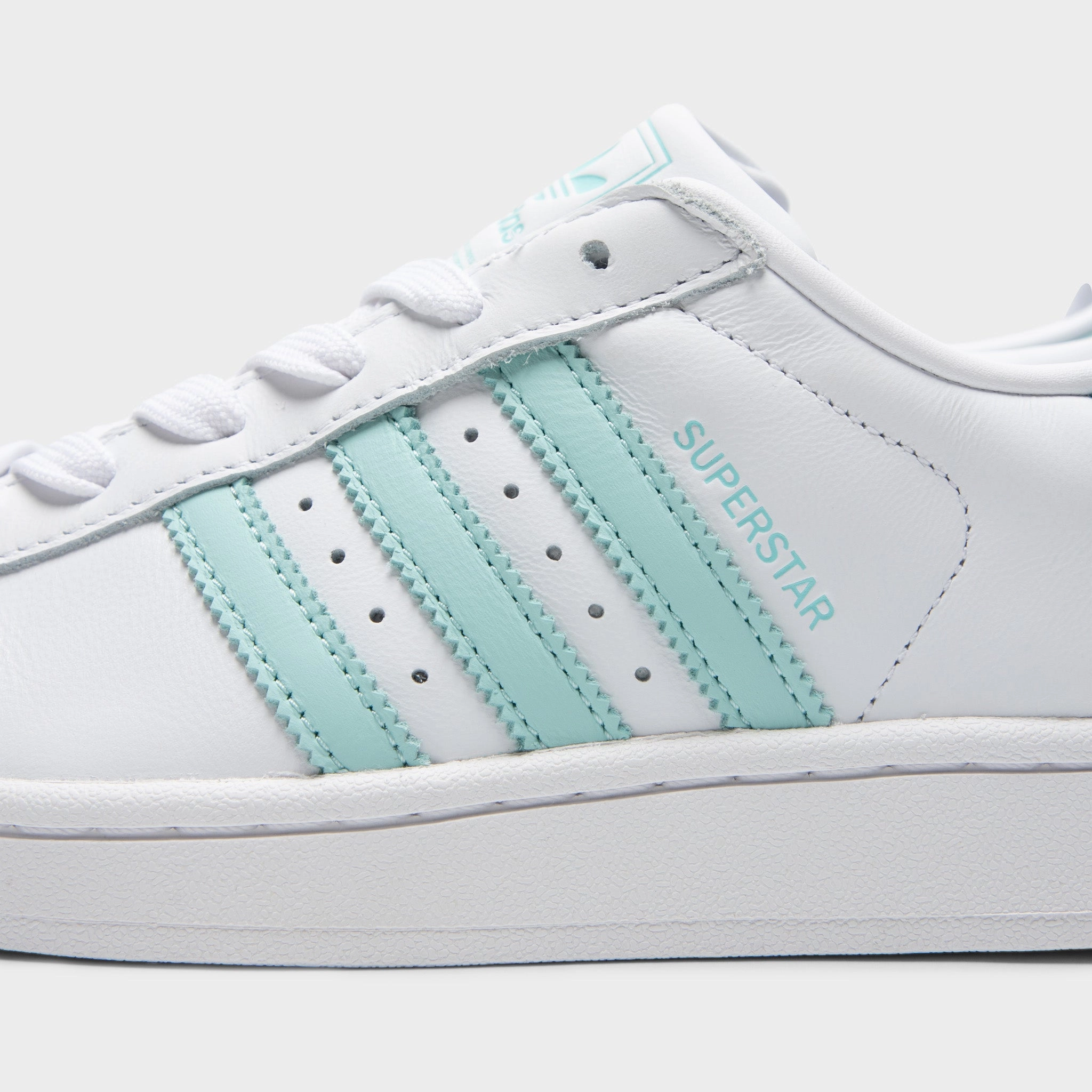 Adidas Superstar Basketball Shoes adidas Women's Superstar II White / Semi Flash Aqua - Easy Mint
