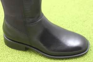 Womens Sheila Tall Boot - Black Leather Twisted Boots