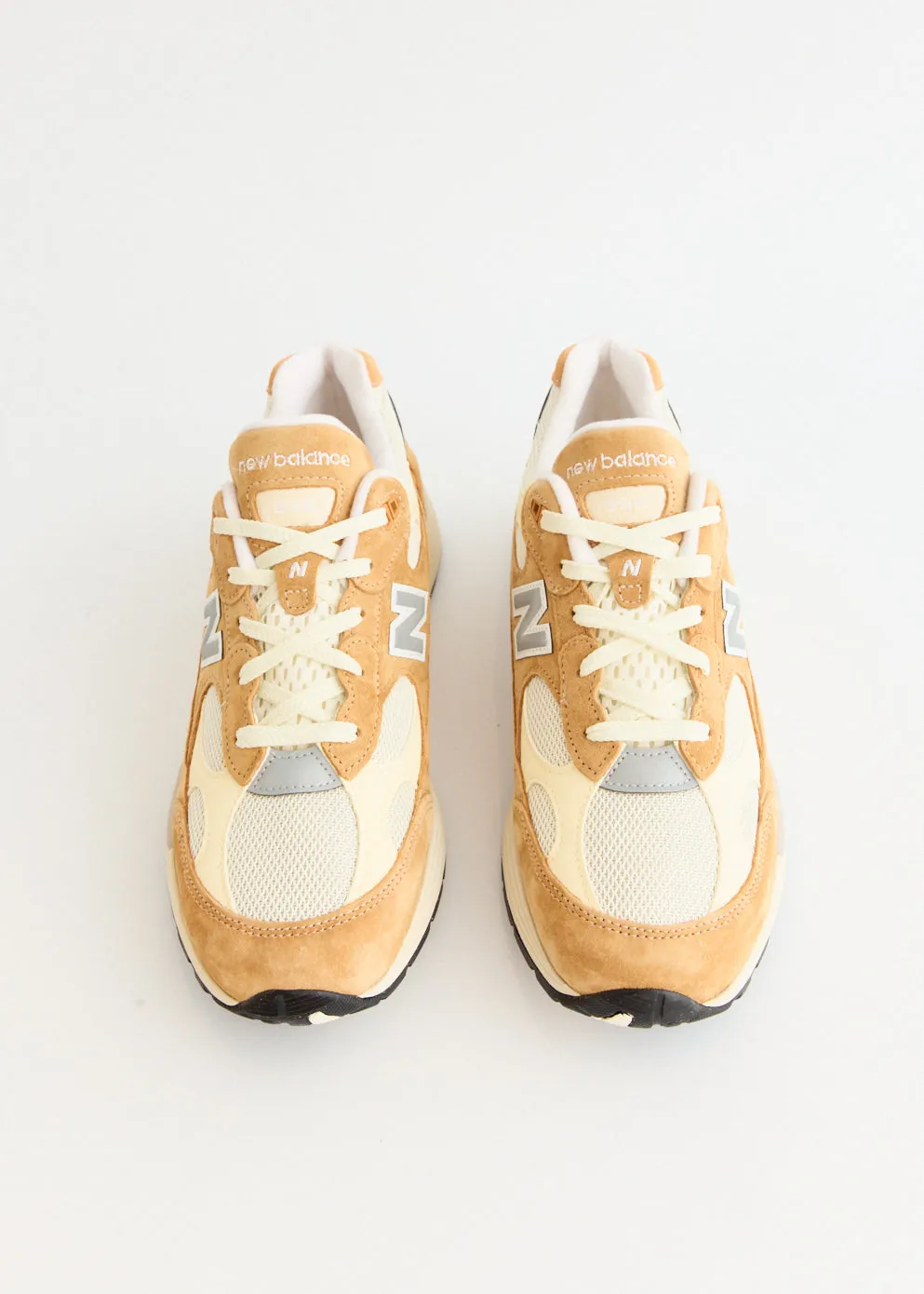 MADE in USA 992 'Sweet Caramel' Sneakers Gray And Orange New Balance