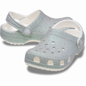 Crocs White Classic Iridescent Glitter Gloc Naturalizer Sandals