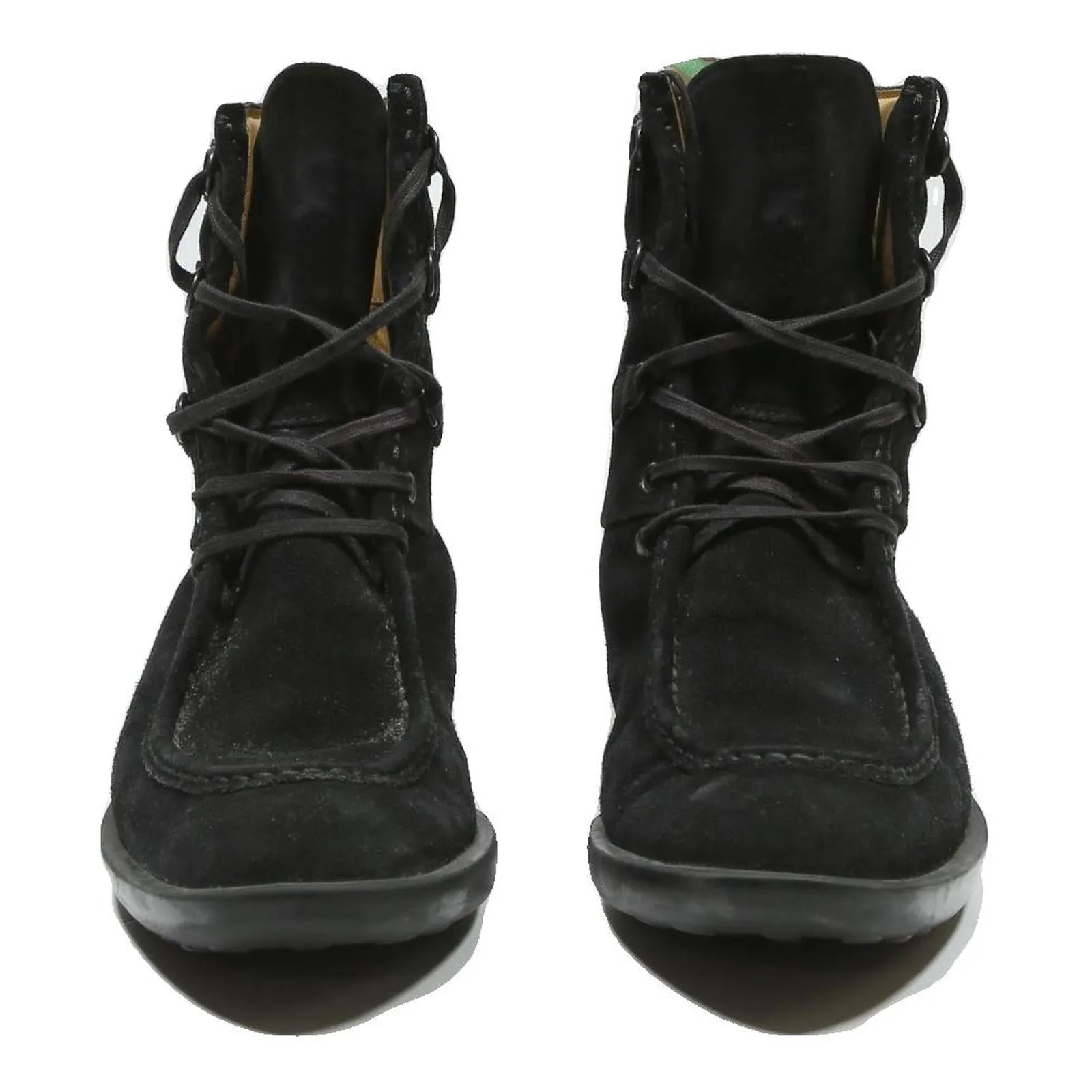 TODS Womens Black Suede Ankle Boots Leather UK 5 Lace-Up Casual Design Country Boots