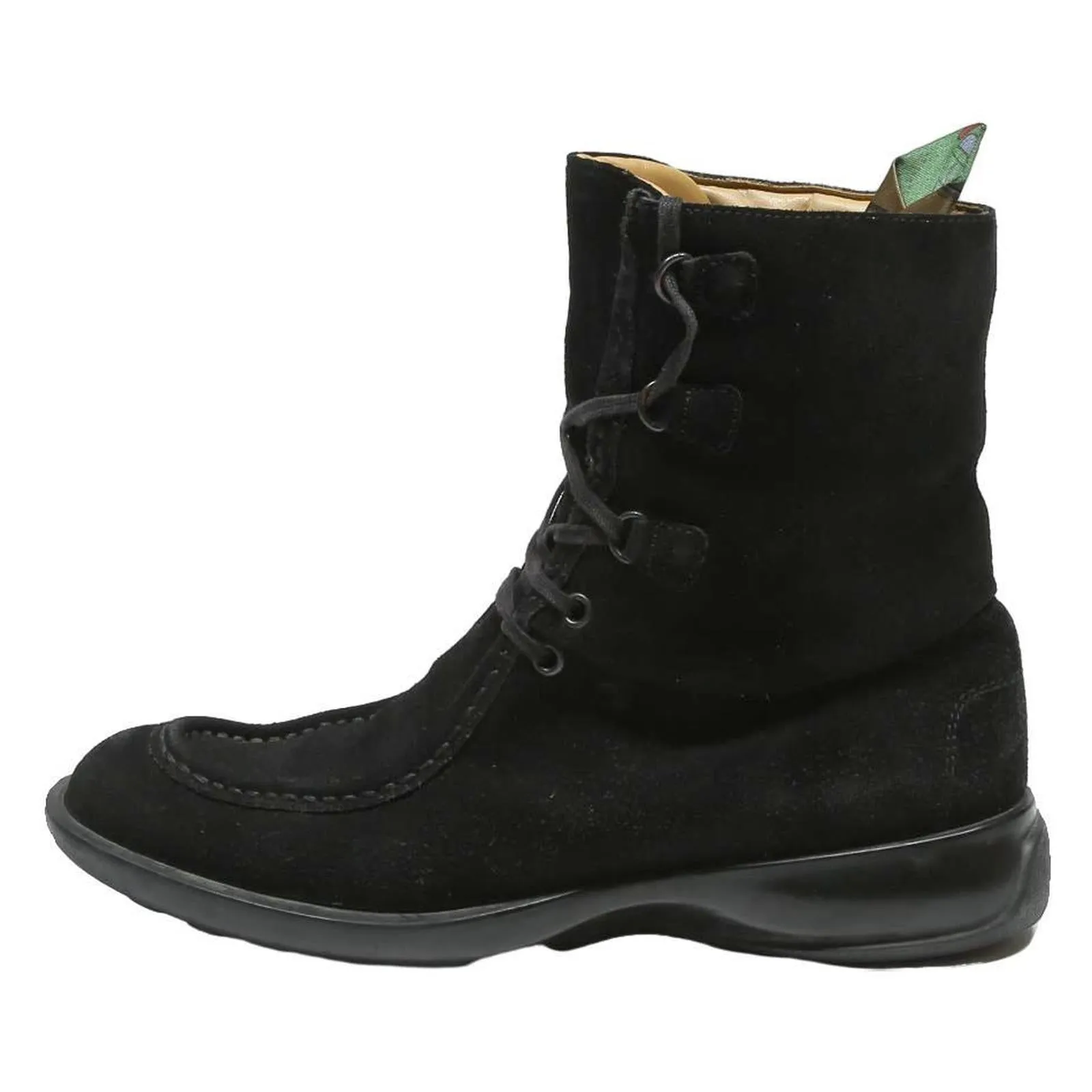 TODS Womens Black Suede Ankle Boots Leather UK 5 Lace-Up Casual Design Rack For Shoes And Boots