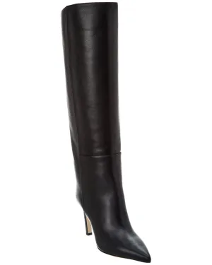 Jimmy Choo Alizze KB 85 Leather Knee-High Boot Flat Bottom Work Boots