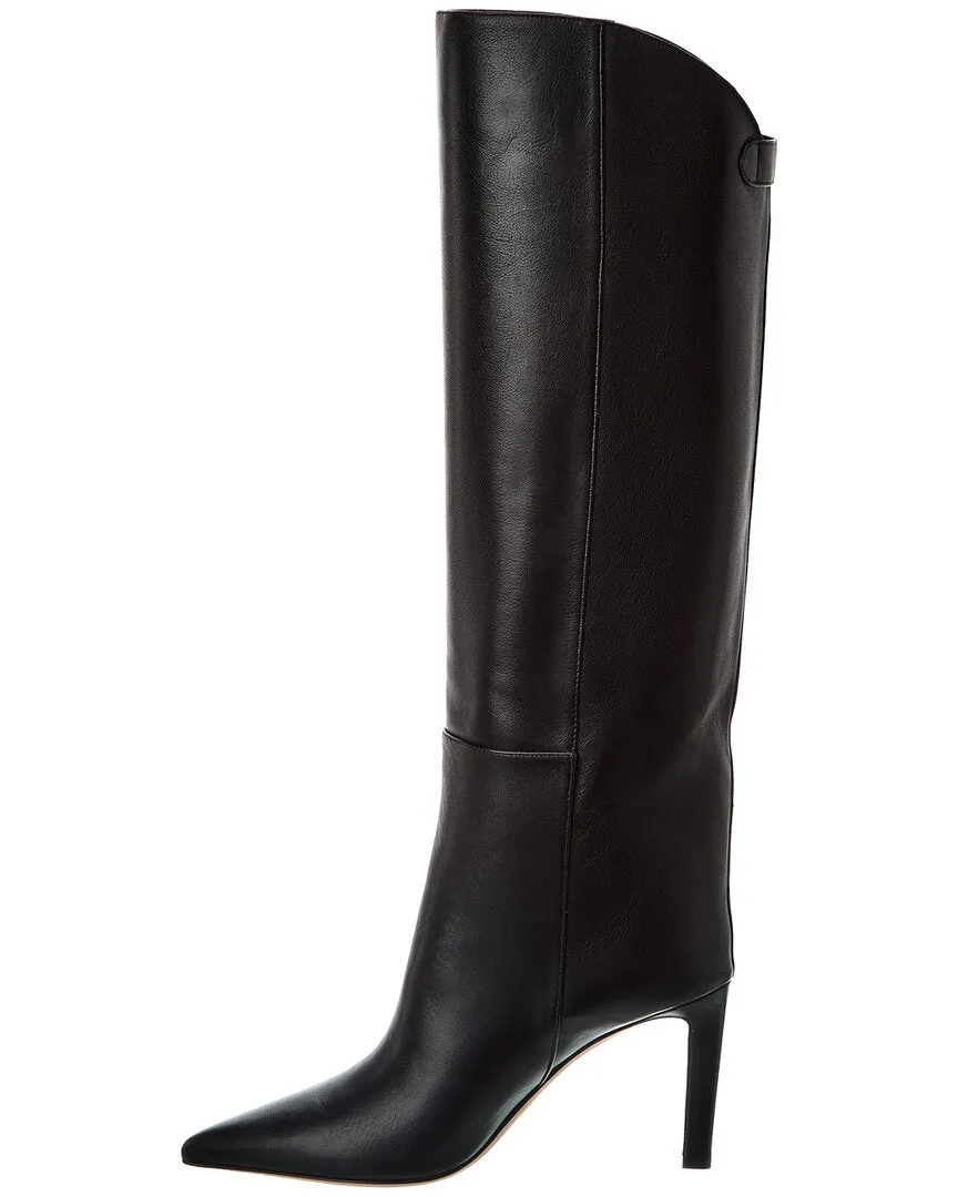 Jimmy Choo Alizze KB 85 Leather Knee-High Boot Buckle Boots Knee High