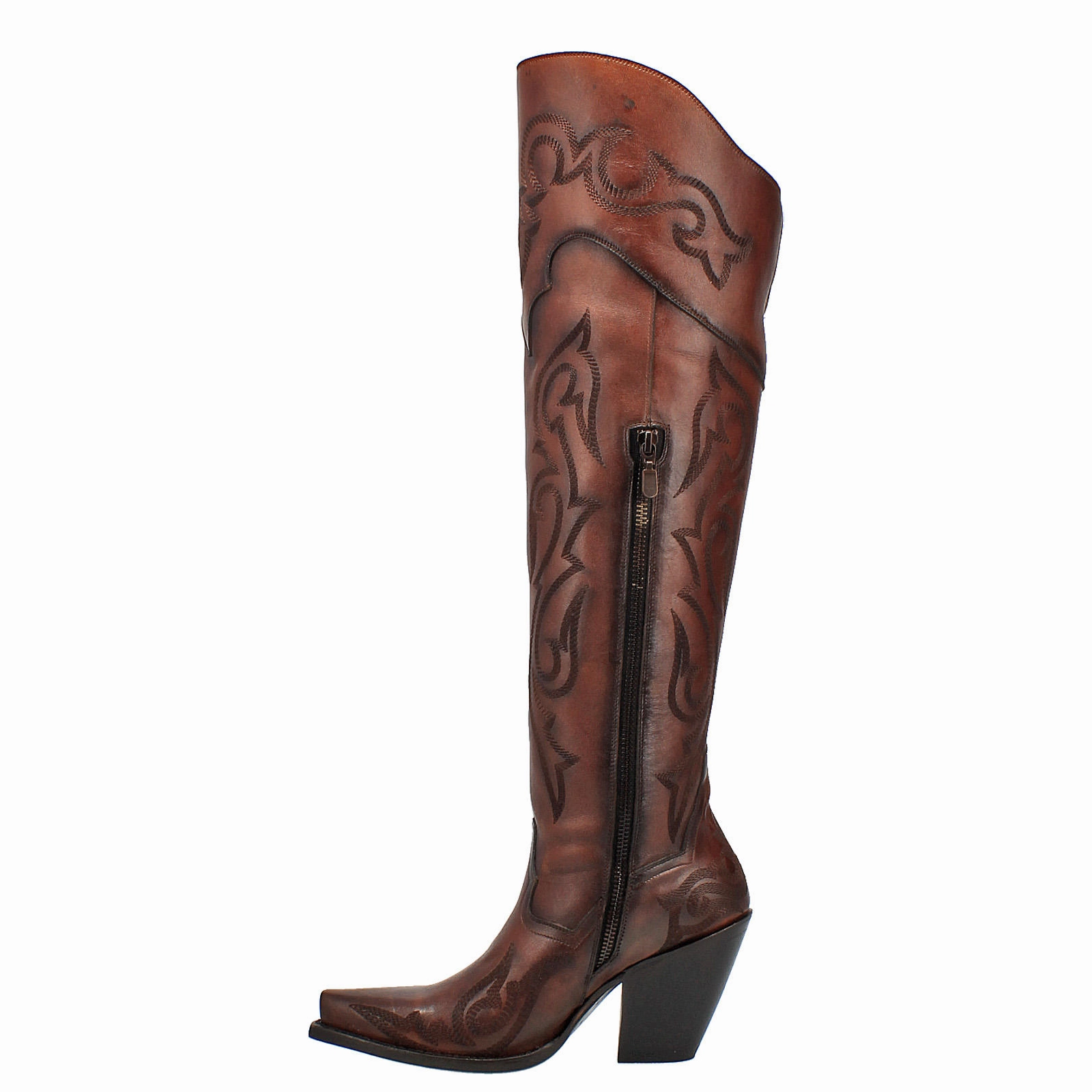 Cowboy Boots Dallas Dan Post Ladies Seductress Distressed Brown Snip Toe Boots DP3285
