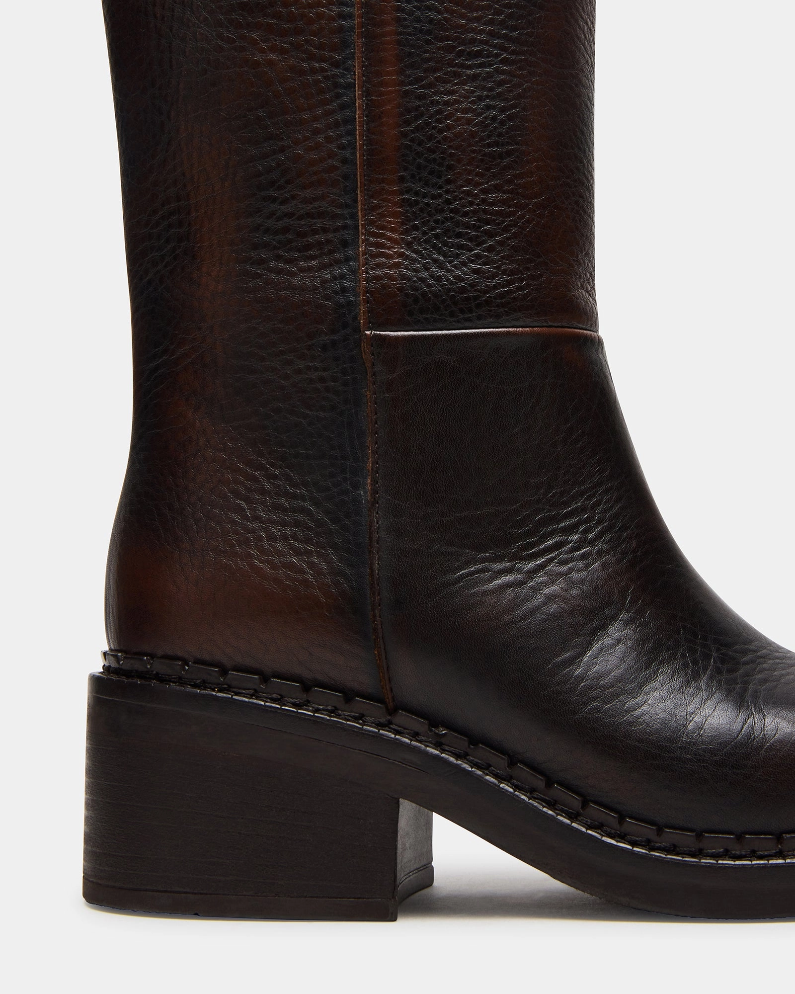 DAVOS COGNAC LEATHER Thigh High Boots Extra Wide Calf