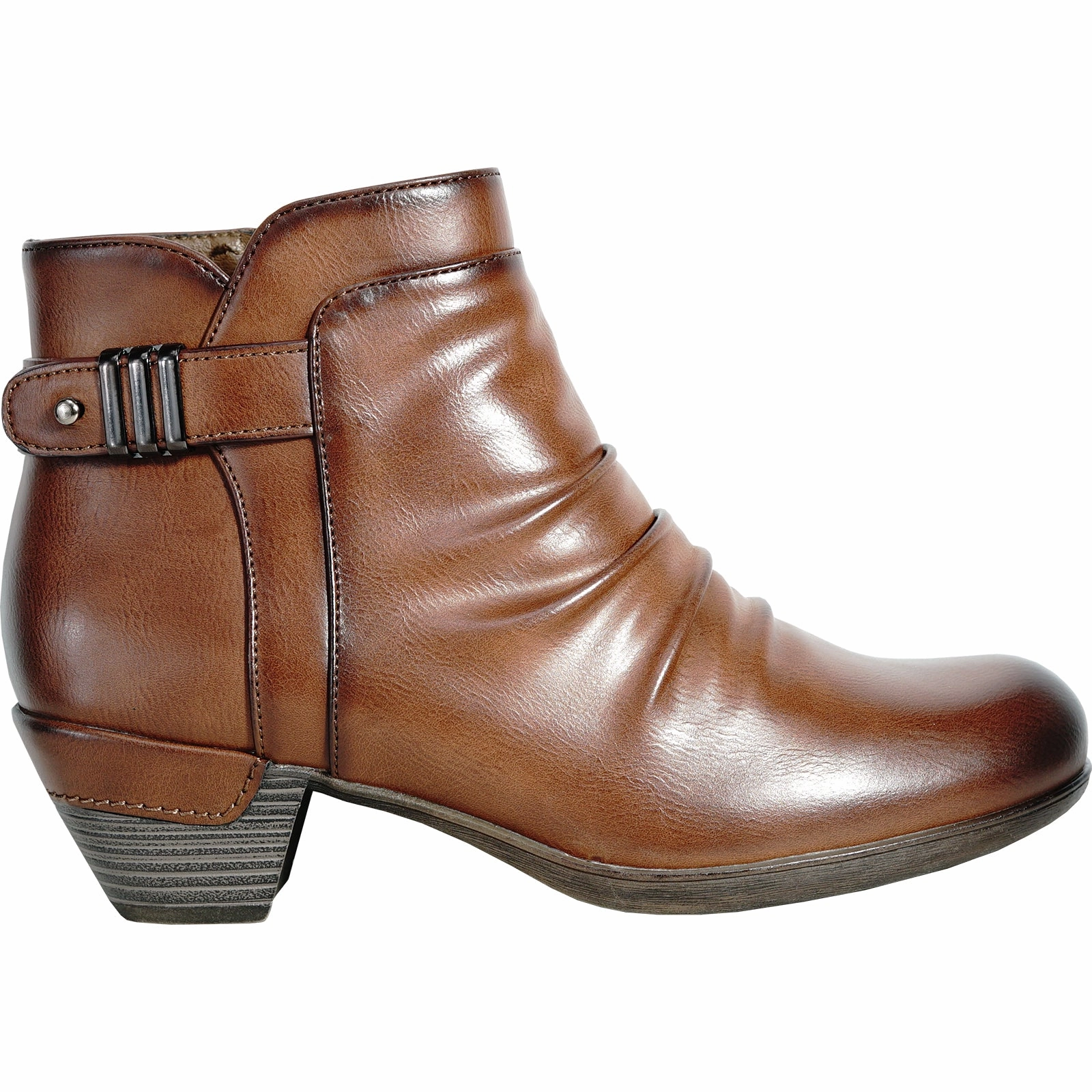 VANGELO Women Boot HF5426 Ankle Dress Boot BROWN Italian Leather Boots