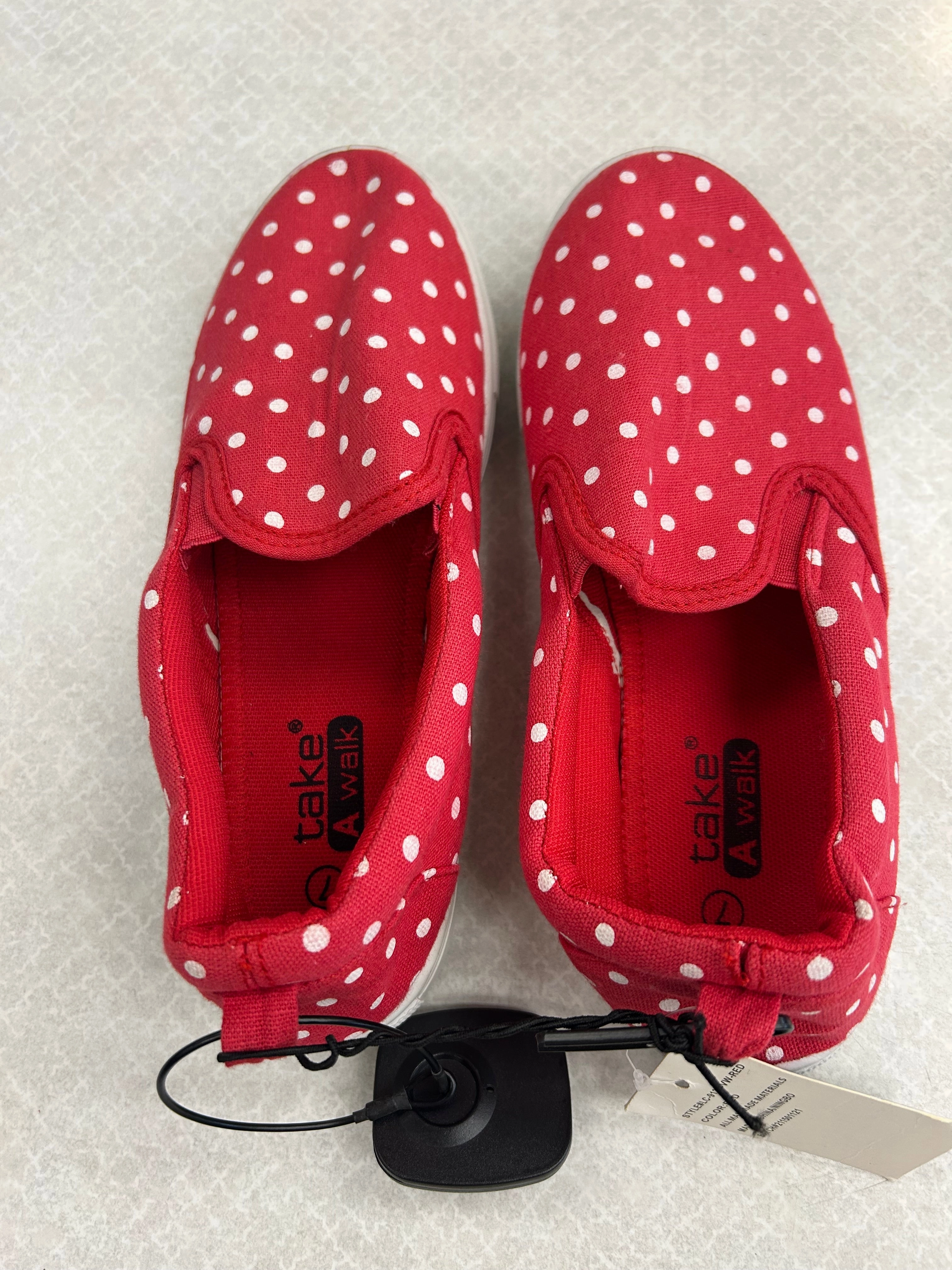 Satin Flat Shoes Shoes Flats By Clothes Mentor In Polkadot Pattern, Size: 7
