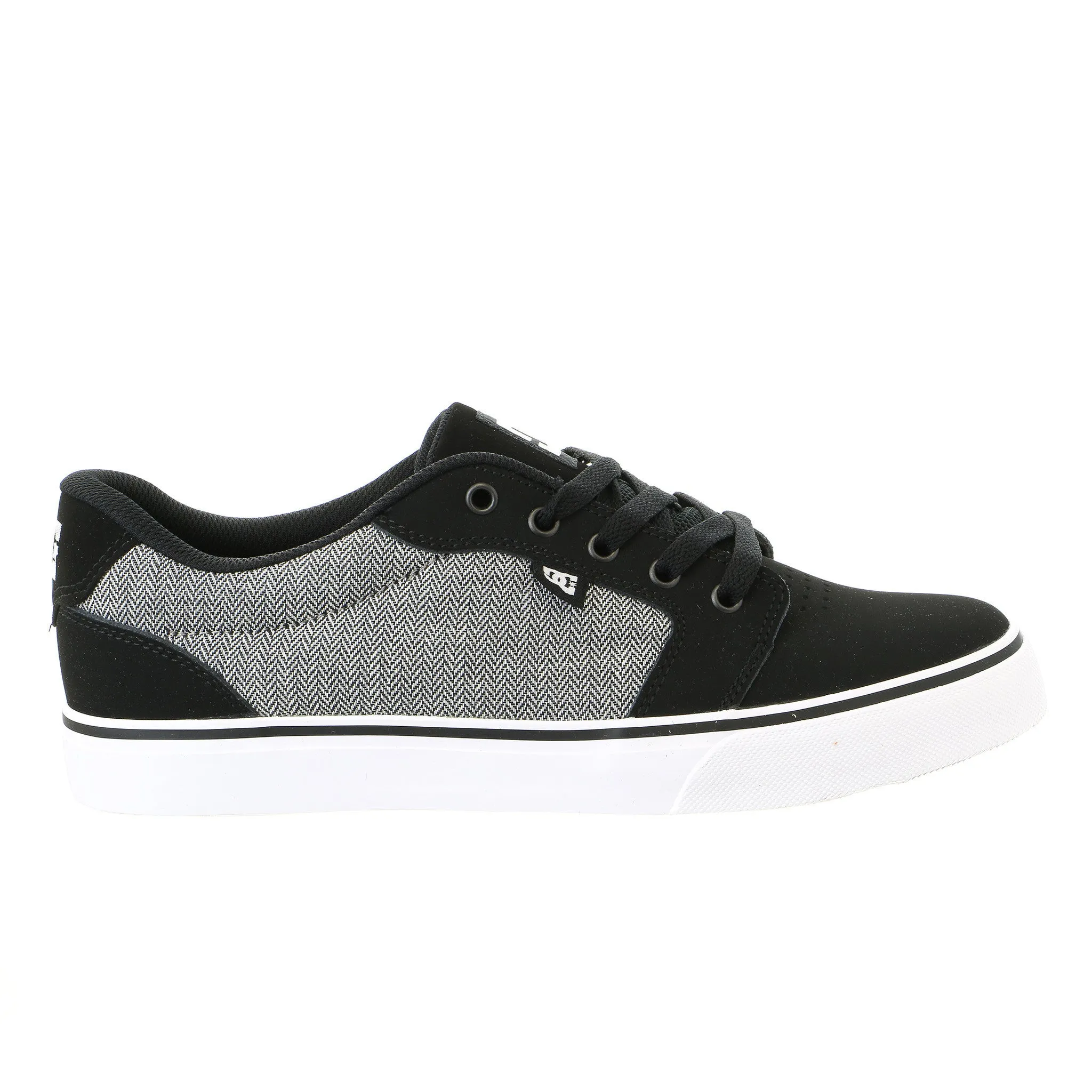 DC Anvil NB Skateboarding Sneaker Shoe - Black/White/Black - Mens Extra Wide Casual Shoes