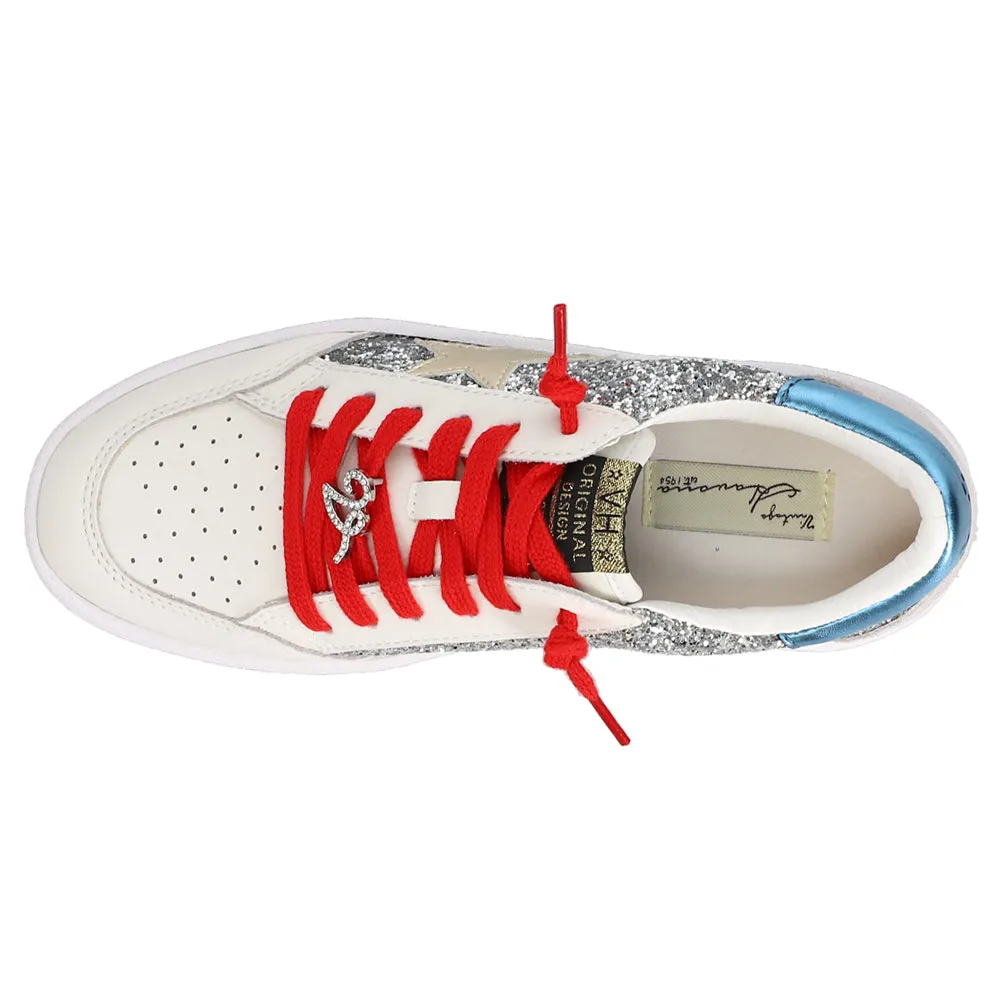 Swift Run Casual Denisse Metallic Perforated Slip On Sneakers