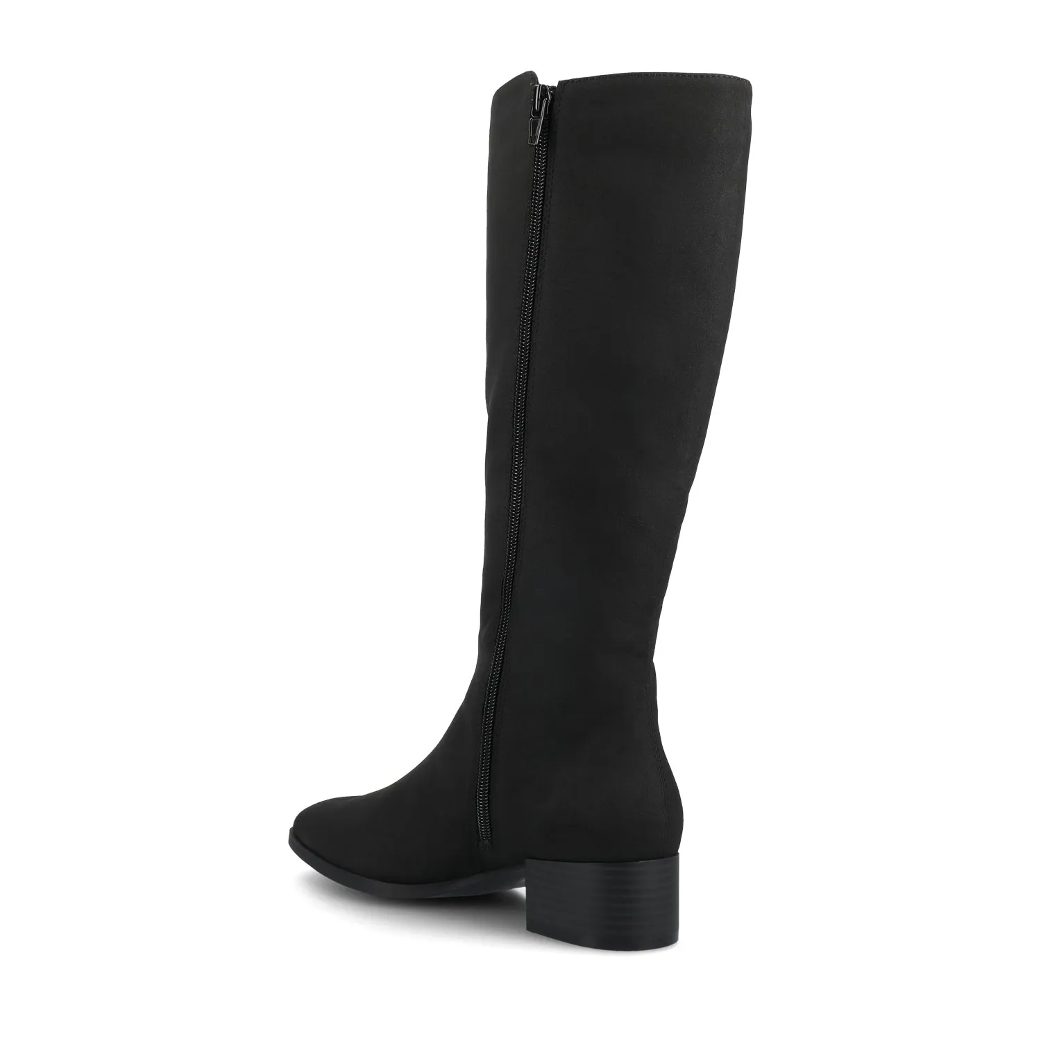 DEVRI KNEE HIGH BOOTS IN EXTRA WIDE CALF Suede Boots Kitten Heel