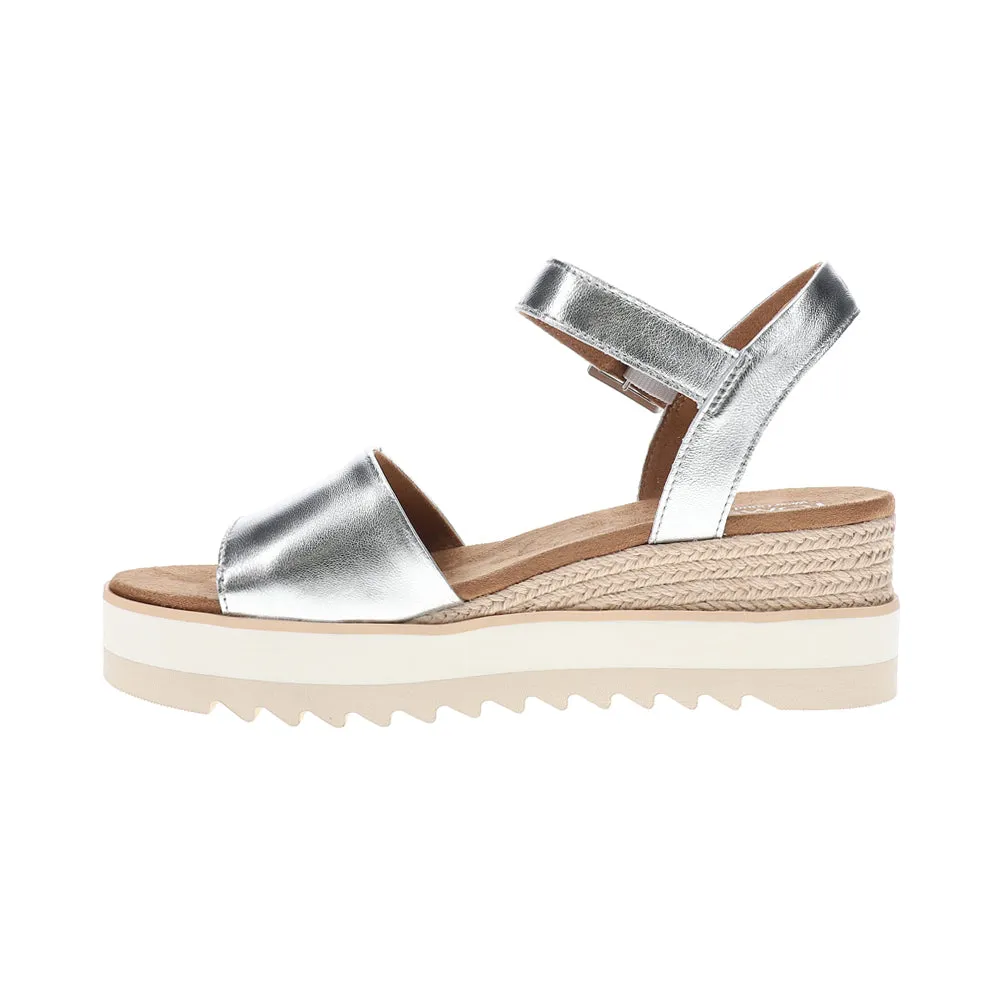 Casual Comfort Diana Metallic Platform Espadrille Wedge Sandals
