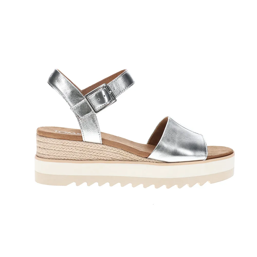 Diana Metallic Platform Espadrille Wedge Sandals Smart Casual Office Shoes