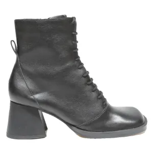 CHARLES & KEITH Womens Lace-Up Ankle Boots Black Leather UK 3 Stylish Waterproof Hunting Boots