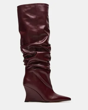 Dresses To Pair With Boots DISTORTION BURGUNDY