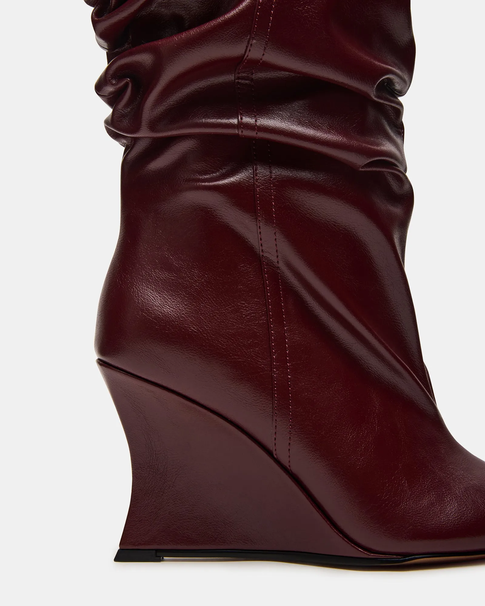 Thigh High Boots Wide Calf DISTORTION BURGUNDY