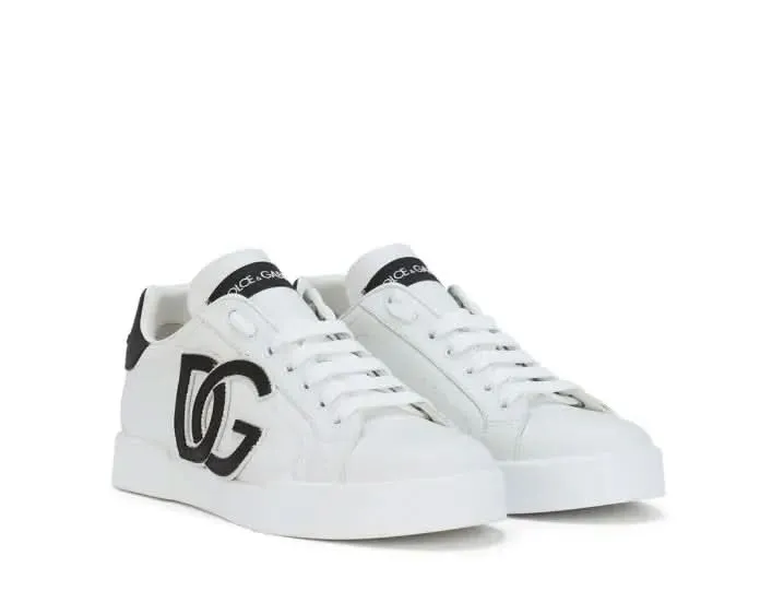Dolce & Gabbana Portofino logo-tag leather sneakers Wear Dress With Sneakers