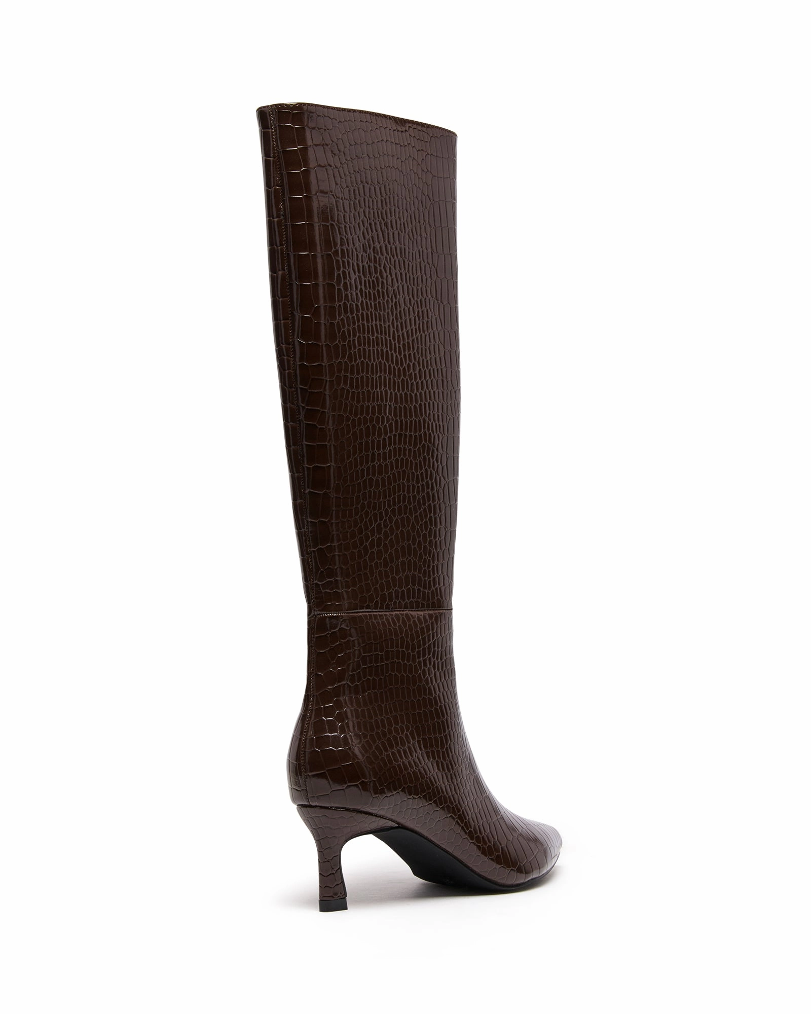Patent Boots Dove Tall Boot Chocolate Croc