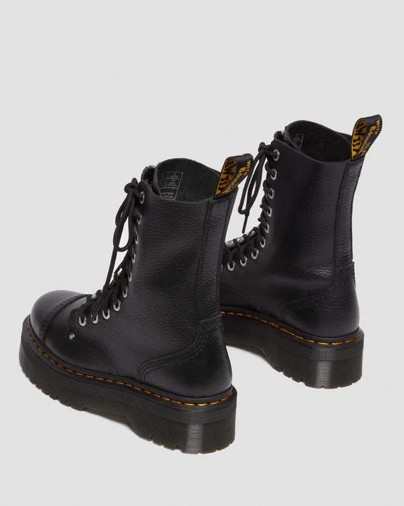 Dr. Martens Sinclair Hi Milled Nappa Leather Platform Boots Black Milled Nappa - Womens Chelsea Dress Boots