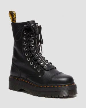 Victorian Boots Dr. Martens Sinclair Hi Milled Nappa Leather Platform Boots Black Milled Nappa - Womens
