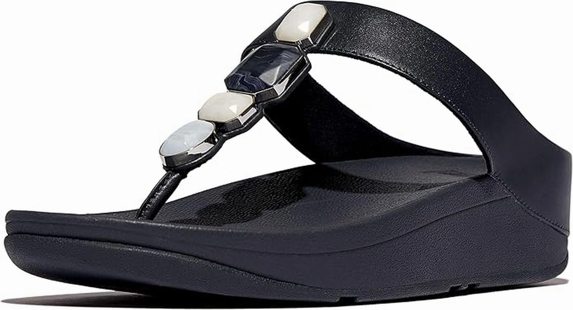 FitFlop Women's Fino Multi-Stone Leather Toe-Post Sandal