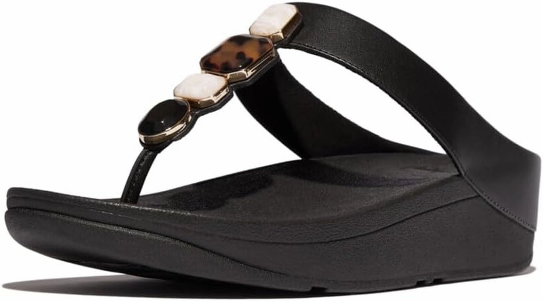 FitFlop Women's Fino Multi-Stone Leather Toe-Post Sandal