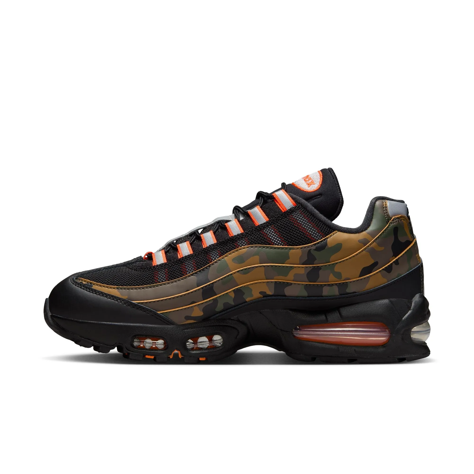 Nike Air Max 95 Men's Shoes Color: Black/safety Orange-metallic Silver HQ1973-001 Lightest Nike Basketball Shoes