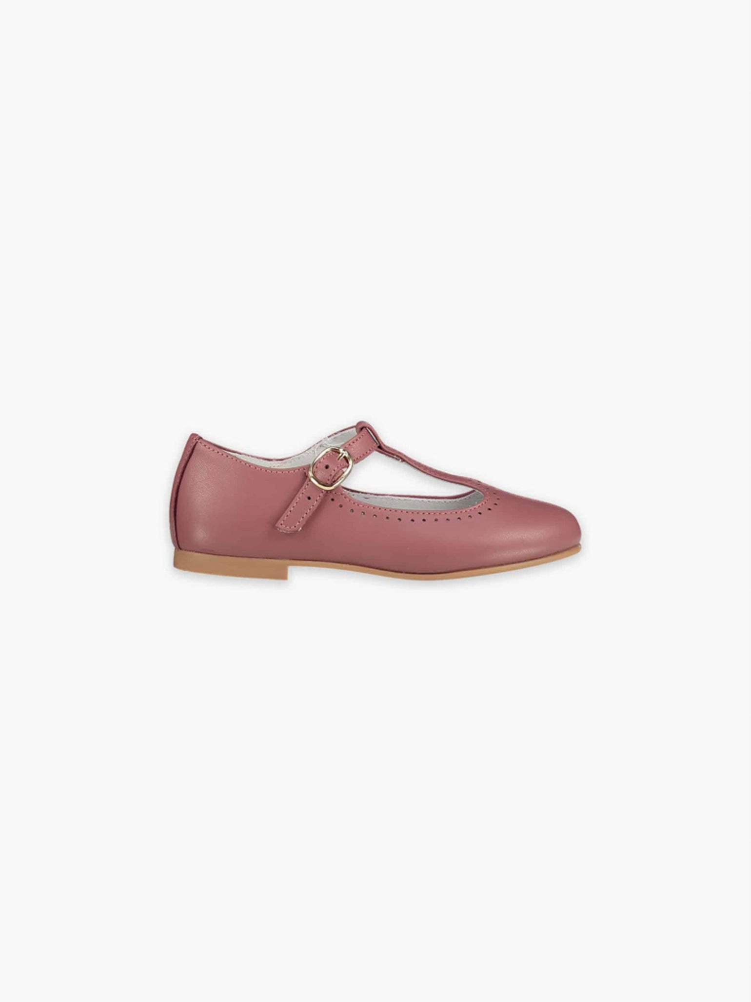 Dusty Pink Leather Girl T-Bar Shoes Daily Wear Casual Shoes