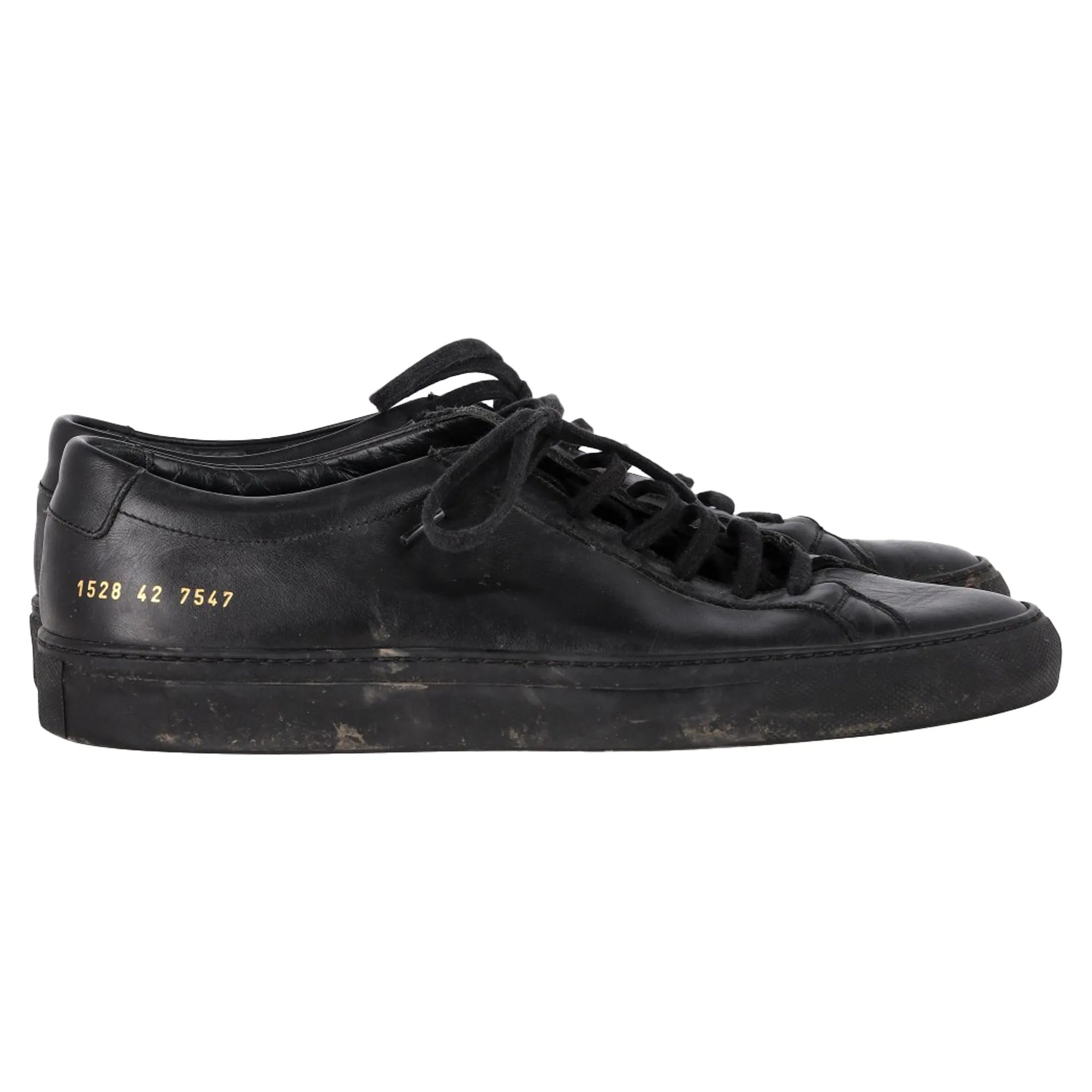 Common Projects Original Achilles Sneakers in Black Leather Wrestling Sneakers