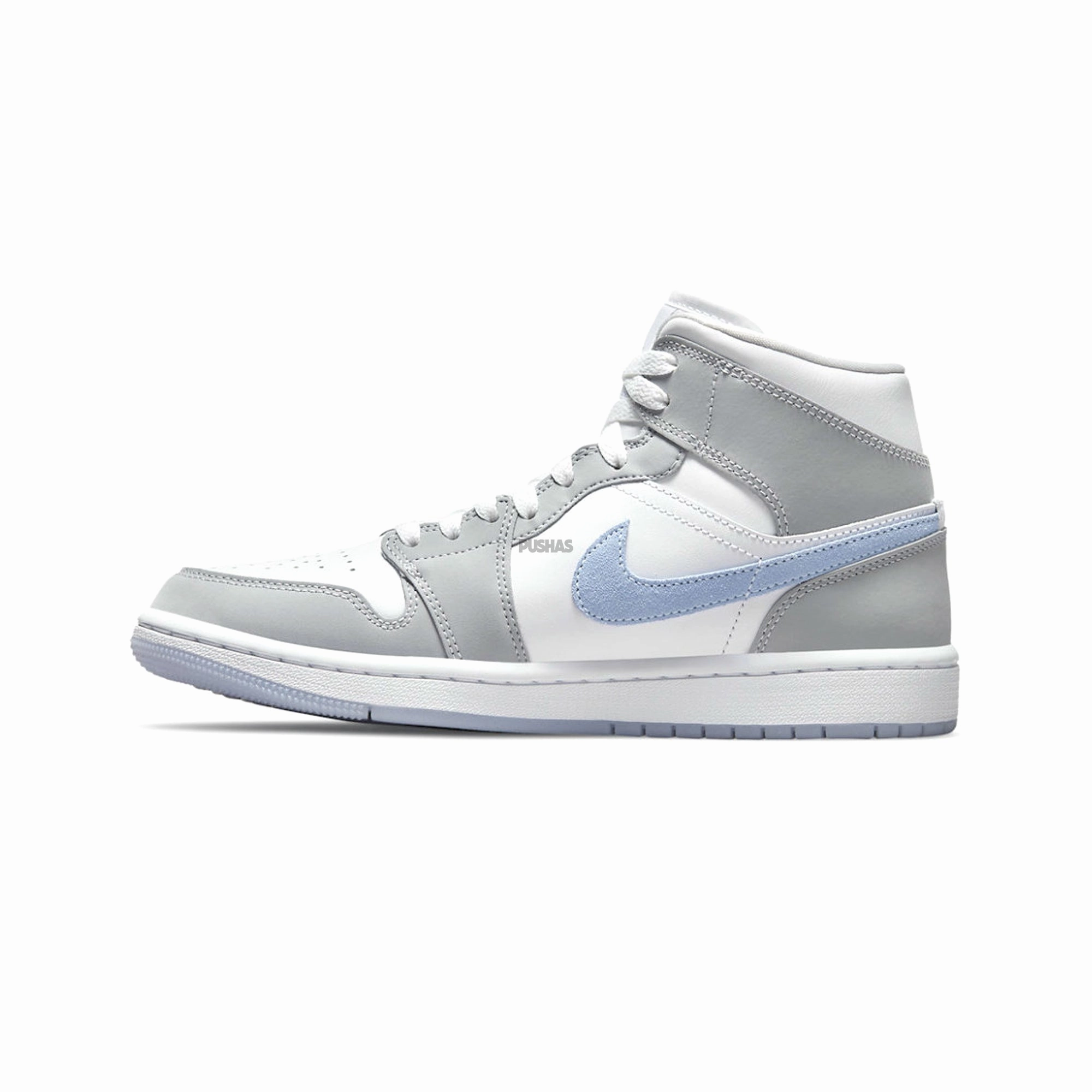 [Refurbished] Air Jordan 1 Mid 'Grey Blue Wolf Grey' Women's (2021) Lee Sneakers Brooklyn Ny