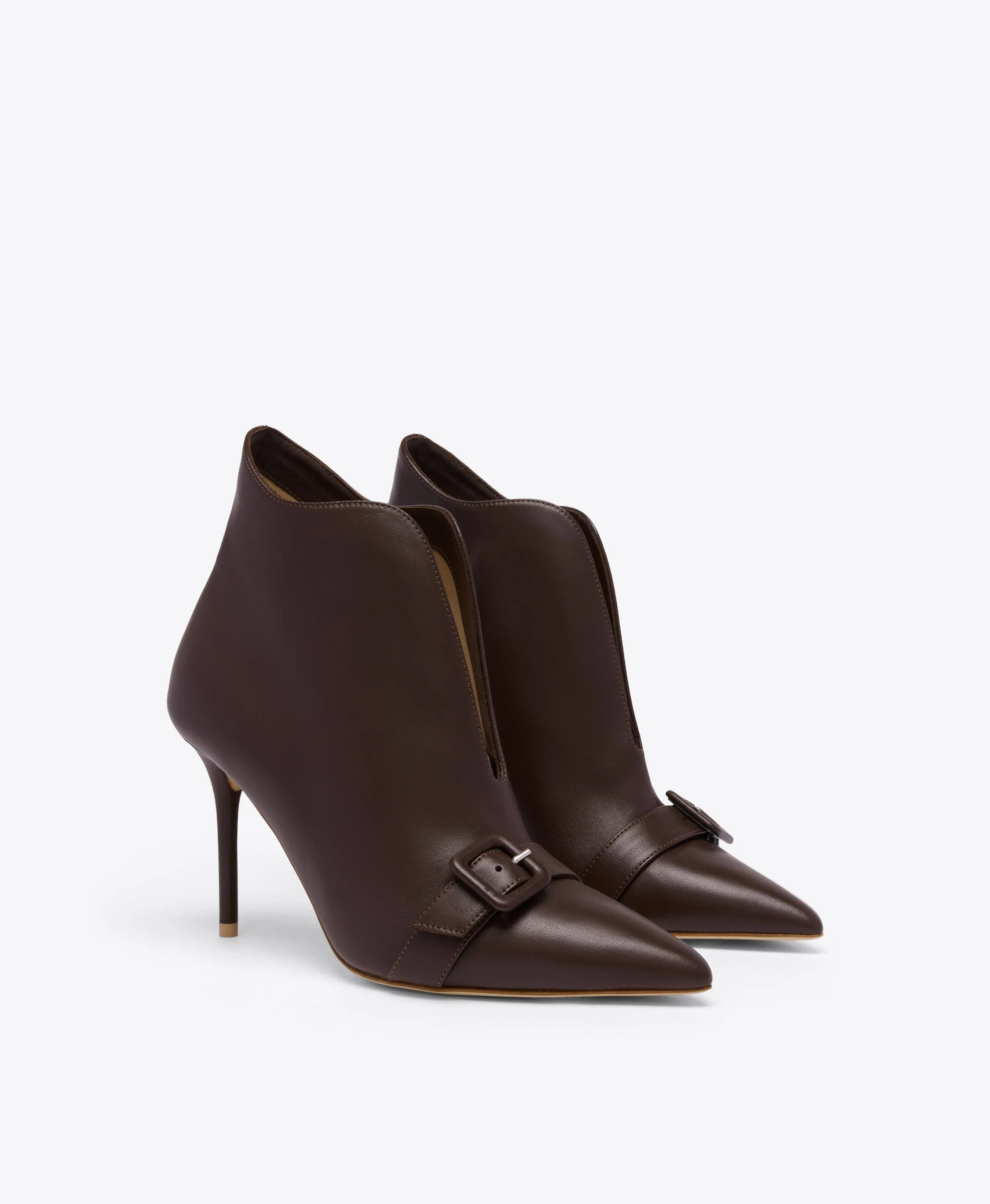 Esther 85 Dark Brown Leather Heeled Ankle Boots Low Top Ugg Boots