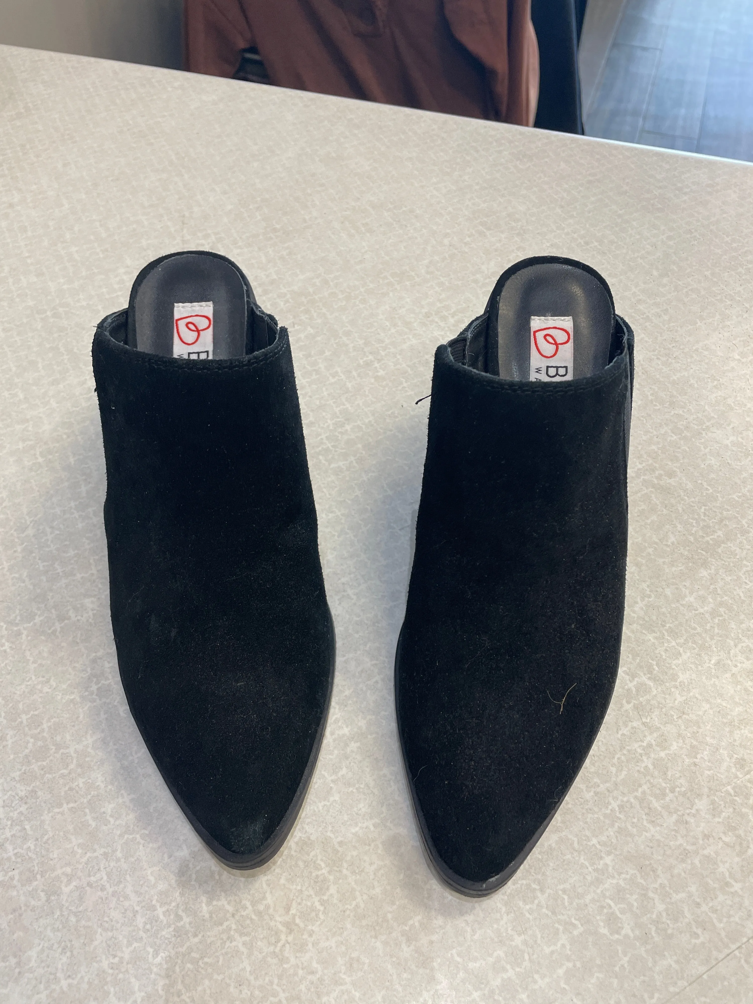 Furry Heel Boots Boots Ankle Heels By Blondo In Black, Size: 7.5