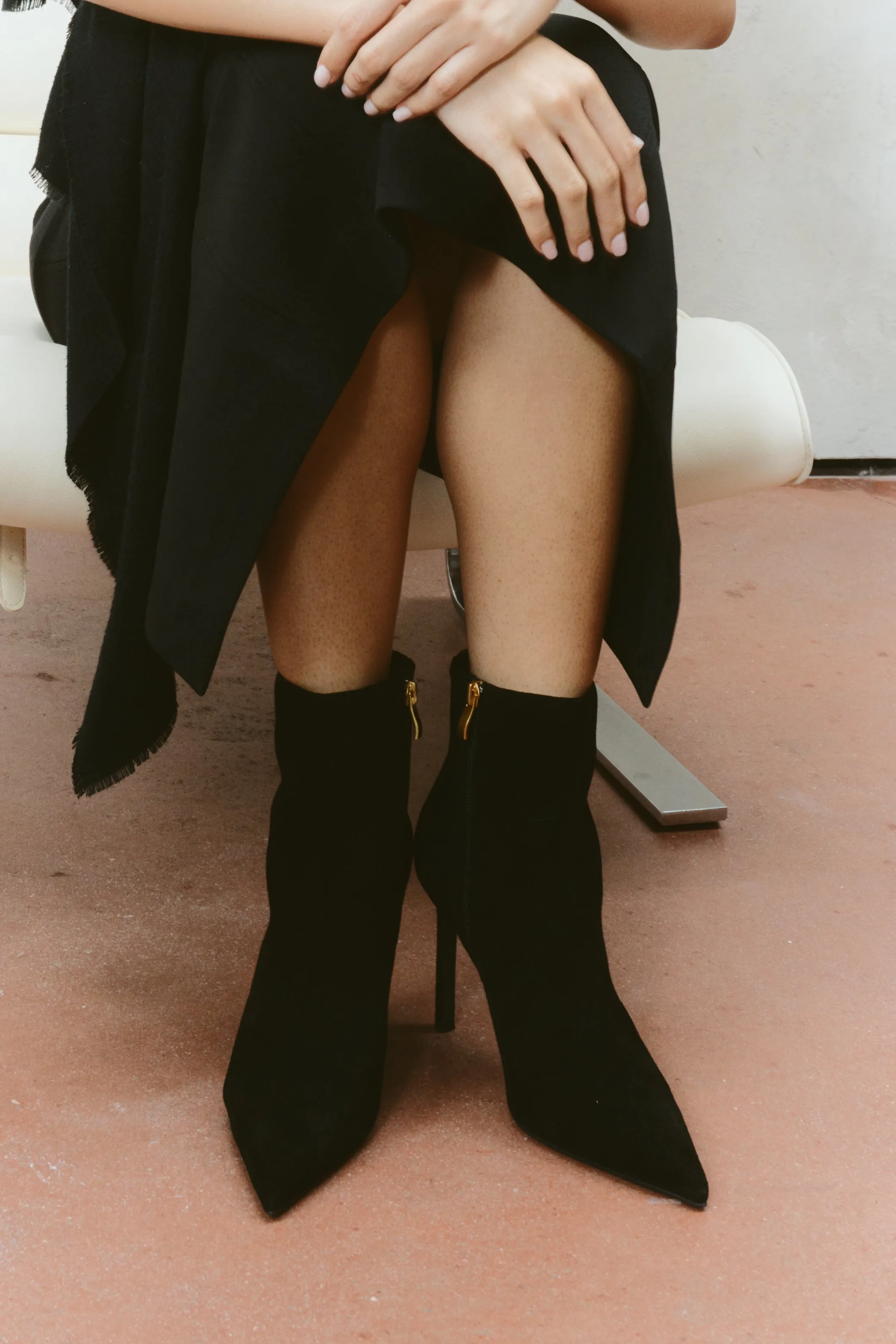 Townes Stiletto Ankle Boots - Black Suede Clipart Western Boots